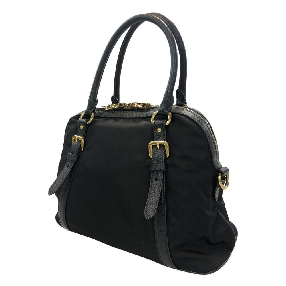 Prada Tessuto Saffiano Leather Black Satchel Bag - Picture 2 of 6